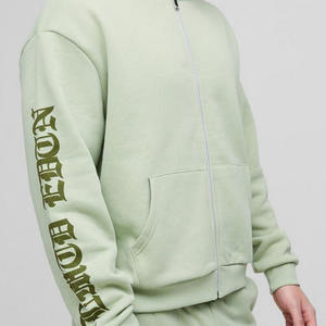 Logo personnalisé surdimensionné Boxy imprimé polaire ensemble de survêtement à capuche pantalons de survêtement Jogger vêtements de sport Cargo pantalon pour hiver gousset à capuche - Product Image 5