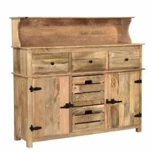 Klassisches Massivholz der Premium-Klasse mit natürlichem Touch Living Kitchen Storage Drawer mit Holztür Highboard Side board Cabinet
