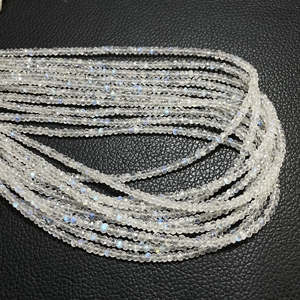 Cuentas de forma de Rondelle facetadas de piedra lunar arcoíris, cuentas al por mayor de arcoíris blanco Natural para la fabricación de joyas - Product Image 4