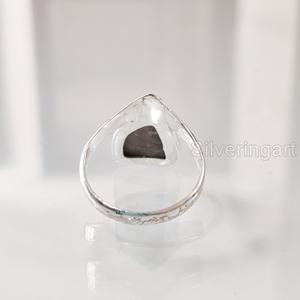 Bague pour femme en pierre brute, labradorite naturelle, avec couronne en V, en argent sterling 925, pour Noël et anniversaire - Product Image 5