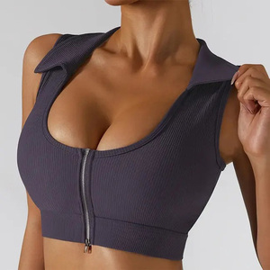 Femmes Gym Fitness séchage rapide Shorts athlétiques et soutien-gorge de sport été respirant ensembles d'entraînement pour les femmes fermeture éclair Spandex Nylon 2023 - Product Image 5