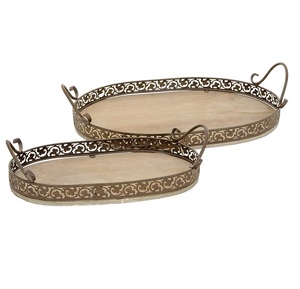 Lujosa apariencia decorativa bandeja de servir de metal buen material y acabados calidad hogar restaurante fiesta producto utilizable - Product Image 6