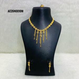 Conjunto de collar de moda exclusivo para niña y mujer, joyería chapada en oro de un gramo - Product Image 1