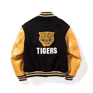 2025 derniers patchs en chenille de broderie OEM vestes universitaires manches en cuir personnalisées veste de baseball Letterman Varsity Bomber - Product Image 6
