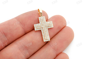 Colgante hecho a mano de Cruz de diamante para mujer, piedras de moissanita de plata 925, joyería hermosa, colgante religioso, colgantes de cruz cristiana - Product Image 5