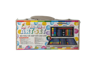 High Quality 90-Piece Wooden Art Set for Kids Back-to-School <strong>Essentials</strong> Colored Pencils Crayons &amp; Small Size Colormate - Product Image 2