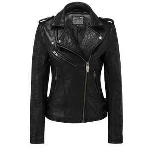 OEM personalizado chaquetas de las mujeres chaqueta de cuero elegante señoras prendas de vestir exteriores de moda Casual Biker Jacket suministro de la fábrica - Product Image 2