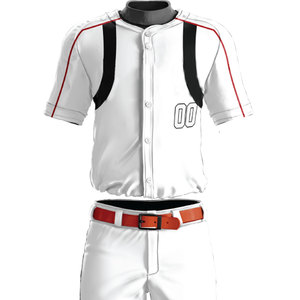 Latest Design High Quality Men's Baseball Uniform 100% Polyester Breathable Quick Dry V-<b>neck</b> Customizable Colors & Logo - Product Image 4