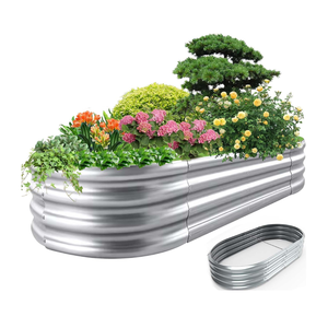 Cama de jardín elevada de acero galvanizado ovalado, maceta elevada de Metal, cama de flores para exteriores, decoración para el hogar y el jardín, productos al por mayor - Product Image 6