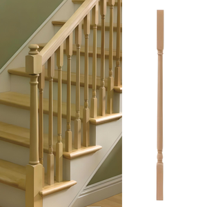 Balustre en chêne rouge en bois massif durable 5141 42 ''longueur avec balustres supérieurs à broches pour accessoire de meuble - Product Image 5