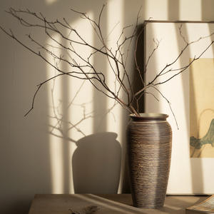 Vase en céramique <span class=keywords><strong>de</strong></span> style campagnard, décoration rustique, poterie, vases décoratifs pour fleurs, décoration intérieure, vase rétro pour table, salon, <span class=keywords><strong>salle</strong></span> <span class=keywords><strong>de</strong></span> <span class=keywords><strong>bain</strong></span> - Product Image 1