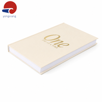 Carnet A4 avec couverture en tissu blanc cassé, journal personnalisé avec estampage à chaud blanc, couverture rigide, pages vierges 120 g/m²