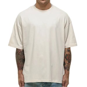 T-shirt en coton pour homme de haute qualité 200 Gsm Plus Size Logo personnalisé imprimé Baggy Design avec tissu tricoté long - Product Image 2