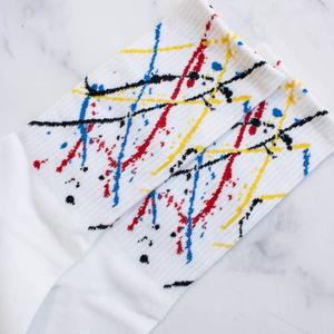 ODM Imprimé Casual Coton Crew Chaussettes Respirant Street Style pour Hommes et Femmes Bas quantité minimale de commande Prix Usine - Product Image 3