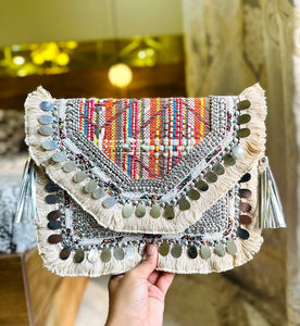 Bolso Banjara bordado Vintage para mujer, bolso de mano de lujo personalizado para compras nocturnas, bolsos de hombro de moda para mujer, venta al por mayor - Product Image 6