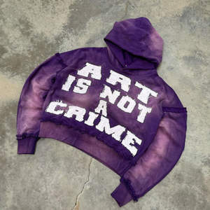 Fabricant OEM, broderie usée et lavage à l'acide, molleton de coton lourd, streetwear de haute qualité, sweat-shirts à fermeture éclair, 450 GSM - Product Image 2