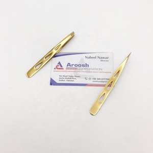 ชุดแหนบคิ้วสีทองทำจากสเตนเลสสำหรับถอนขนคิ้วแบบเอียง - Product Image 6