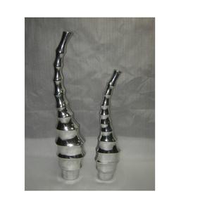 Lot de 2 pots de fleurs modernes de luxe léger en forme de col de cygne, pots décoratifs faits à la main en argent, pour mariage et fête - Product Image 2