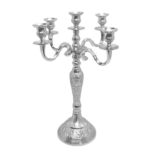 Bougeoir candélabre en relief à 5 bras pour anniversaire de mariage à la maison Saint-Valentin et célébration de Noël pour décorations - Product Image 4