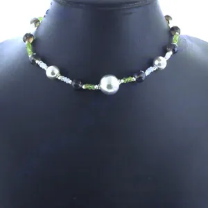 Collier tendance pour femme en perles d'argent et pierres précieuses, perle d'eau douce tendance avec alliage, cadeau religieux - Product Image 2