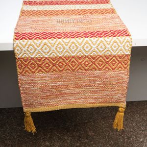 Handmade Woven Table <b>Runner</b> with Knotted Pattern Customised Design From India Made of Natural Cotton - Product Image 3