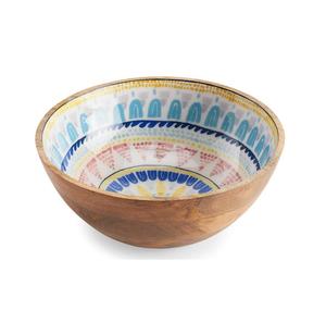 Elegantes cuencos de madera pulida para servir con diseños únicos para exhibir frutas u organizar comidas - Product Image 1