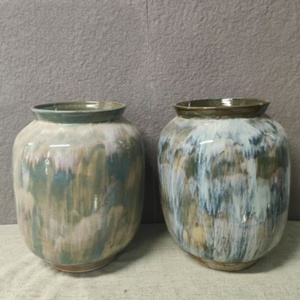 Jarrón redondo <span class=keywords><strong>de</strong></span> cerámica <span class=keywords><strong>de</strong></span> mesa para sala <span class=keywords><strong>de</strong></span> estar, arreglos florales tarro <span class=keywords><strong>de</strong></span> cerámica <span class=keywords><strong>de</strong></span> <span class=keywords><strong>flores</strong></span> <span class=keywords><strong>secas</strong></span>, - Product Image 6