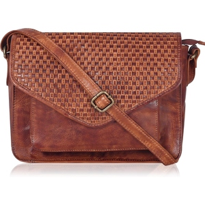 Sac à bandoulière pour femme en cuir de vache véritable, élégant sac à main texturé - Product Image 5