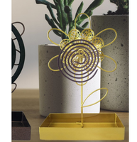 Nouveau design de table en forme de fleur fini or porte-bobine anti-moustique brûleur d'encens répulsif pour intérieur maison salon chambre à coucher