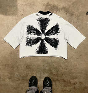 Camisetas de Hip Hop de gran tamaño del fabricante, 100% algodón, logotipo de impresión DTG personalizado, camisetas negras con hombros caídos de peso pesado - Product Image 4