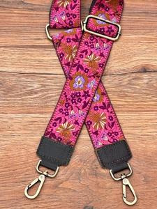 Nueva correa de cuero de gamuza Banjara para bolso, bandolera bordada, correa para monedero, correas ajustables de guitarra de repuesto bohemias florales para mujer - Product Image 4