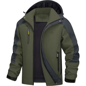 Wholesale Custom Design Hiking Waterproof Breathable Lightweight Windbreaker <b>Jacket</b> <b>Men</b> Knitted Stand Collar Hooded <b>Jackets</b> - Product Image 1