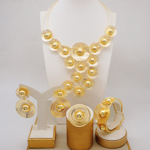 Ensemble de <span class=keywords><strong>bijoux</strong></span> brésiliens à la mode plaqué or 24 carats pour les mariées <span class=keywords><strong>Bijoux</strong></span> africains audacieux - Product Image 6