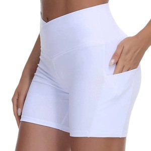 Venta caliente pantalones cortos de Fitness para mujer hechos a medida cintura alta elástica Super calidad transpirable mejor tela - Product Image 5