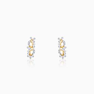 Diamond Encrusted Twinkling Twine <b>Earrings</b> Trendy Geometric Gold Rhodium for Wedding Engagement Anniversary Party Religious Gift - Product Image 2