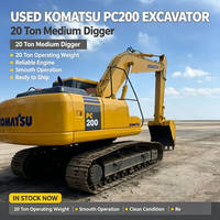 Excavatrice sur chenilles Komatsu PC200, 20 tonnes, hydraulique, d'occasion, japonaise, pour travaux de terrassement lourds