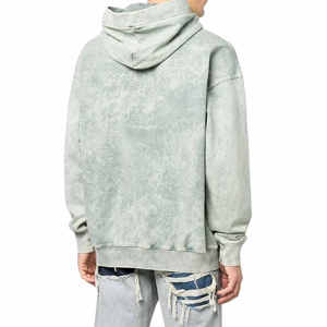 Sweat-shirts à capuche unis pour hommes avec logo personnalisé, effet délavé, pour l'hiver - Fabriqués au Pakistan, mélange polyester/coton, polaire imperméable, haute qualité - Product Image 2