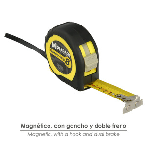 Ruban à mesurer magnétique Topline Grip avec frein 8 mètres / 25 mm. - Product Image 3