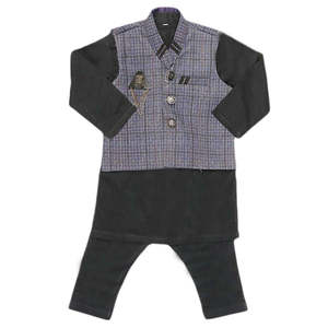 Costume Shalwar pour garçons - Violet - Product Image 3