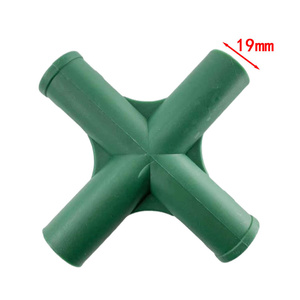Raccords de tuyauterie en acier plastifié 11mm 16mm 19mm, connecteurs de jardinage à trois, quatre ou <span class=keywords><strong>cinq</strong></span> voies, supports de piquets, connecteurs de treillis en plastique - Product Image 1