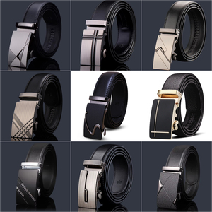 Cinturón de cuero genuino de vaca de dos capas con hebilla automática al por mayor con logotipo personalizado para hombres cinturones clásicos de moda informal de negocios - Product Image 4
