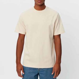 Camisetas pesadas personalizadas con logotipo bordado estampado Premium cuello redondo manga corta algodón peinado camisetas para hombres - Product Image 1