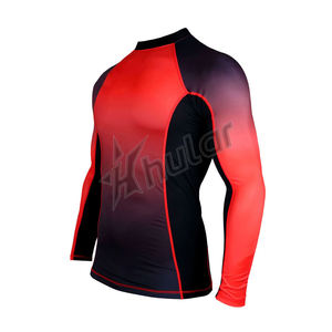 เสื้อใส่ชายหาดแขนยาว UPF 50สำหรับผู้ชายเสื้อป้องกันผื่นเสื้อกันแสงยูวีระบายอากาศได้ดีเสื้อซับลิเมชันสีแดงปกปิดได้เต็มที่ - Product Image 2