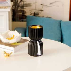 Brûleur d'encens en bois Mubkhar Bakhoor en forme de sablier, design rayé, écologique, en acacia, cadeau spécial Eid Ramadan, Z F CRAFT IMPEX - Product Image 1