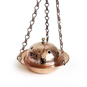 Handmade Copper Traditional Design Hanging <b>Incense</b> <b>Burner</b>, Yoga Meditation Steam, Spiritual Gift, Candle <b>Holder</b> With Lid - Product Image 1