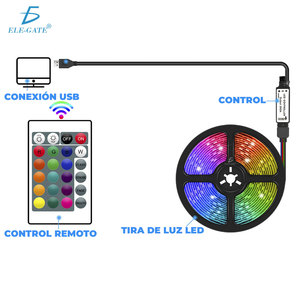 Striscia LED RGB 5050 da 7 Metri con Controllo IC WS2812B, PCB Nero, Controllo tramite App e Vocale, Lunghezza 10m, DC24V, Diodi SMD 5050 - Product Image 4