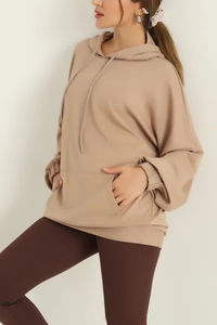 Sweat à capuche oversize au design unique pour femmes, uni, teint en différentes couleurs, manches longues, style décontracté, col à capuche, taille plus - Product Image 5