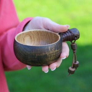 ถ้วยกาแฟไม้ kuksa ทนทานสำหรับนักปีนเขากลางแจ้งแก้วมักแกะสลักแบบดั้งเดิมสำหรับดื่มทุกวัน - Product Image 2