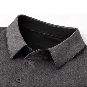 Polos profesionales para hombre en negro y gris Diseño personalizado Media manga Turn Down Collar Active Wear - Product Image 5