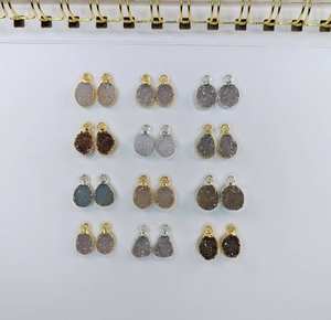 Par de colgantes Druzzy DE PLATA 925 con chapado en oro de 14 quilates | Joyas de diseñador galvanizadas para mujeres y regalos - Product Image 3